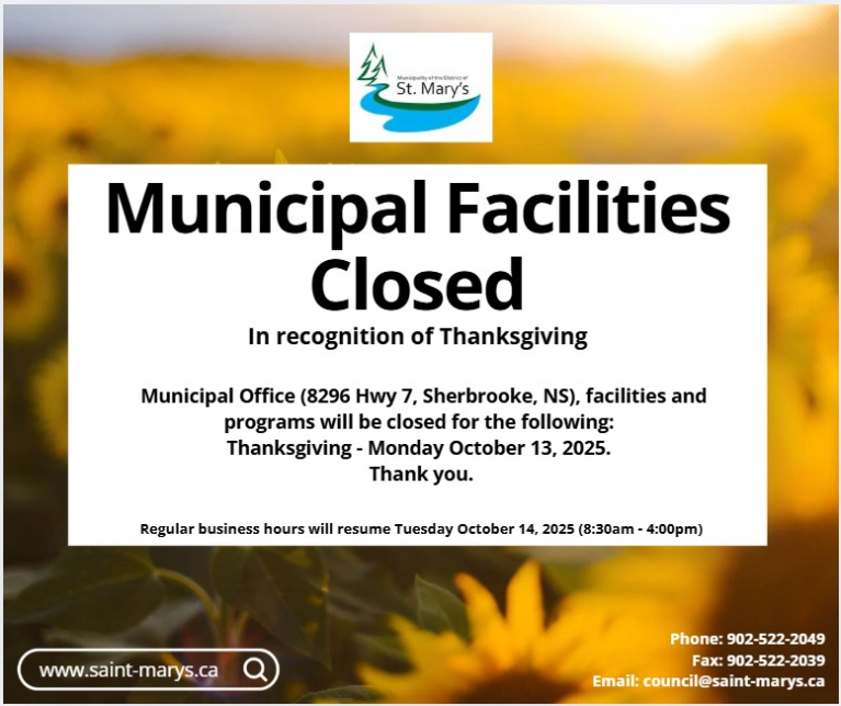 Municipal Office, Facilities and Programs Closed - Monday, October 13 ...